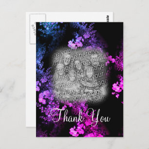 Cartão Postal Elegante Rosa Floral Sua Foto Obrigado Cartão-Post