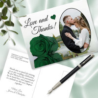 Elegante Rosa Verde Emerald Amor e Obrigados