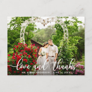 Cartão Postal Elegante Roteiro Amor e Agradecimento   Foto de Ca