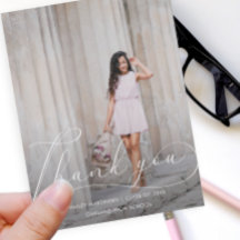 Elegante roteiro de foto de formatura Obrigado