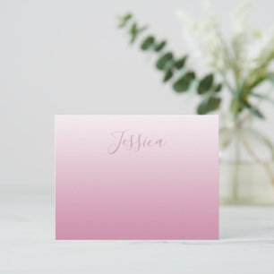 Cartão Postal Elegante Roteiro & Edível Rosa (qualquer cor) Ombr