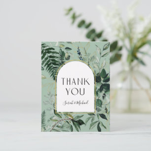 Cartão Postal Elegante Sage obrigado de folhagem Botânica Verde