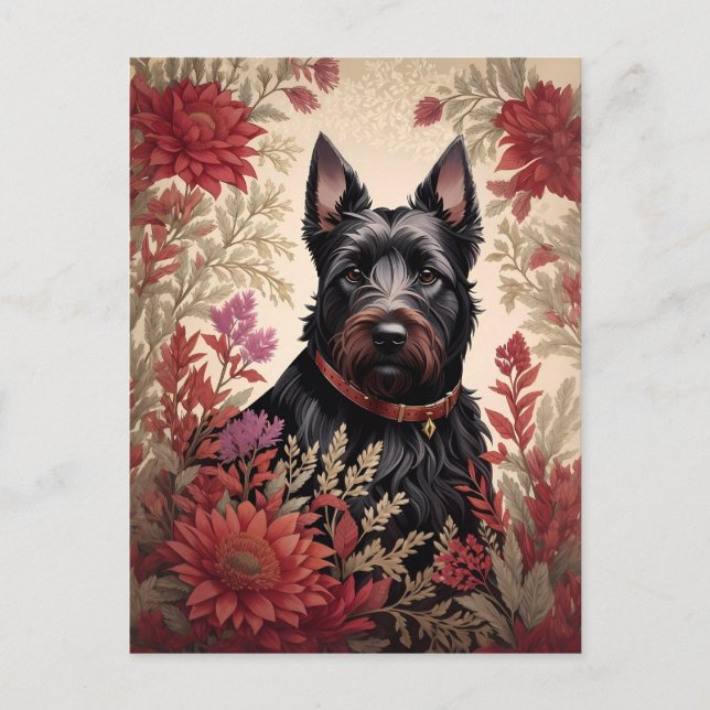 Cartão Postal Elegante Scottish Terrier Dog Portrait (Frente)