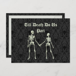 Cartão Postal Elegante Skeletons Casando Salve a Data