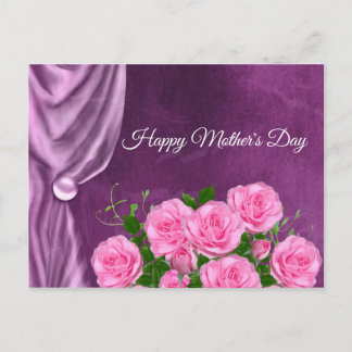 Cartão Postal Elegante,Textura,Rosas Rosa