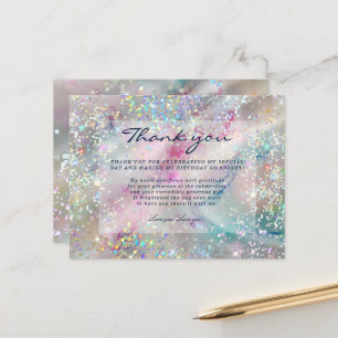 Cartão Postal Elegante Tinta Alcoólica Holográfica Brilho Obriga