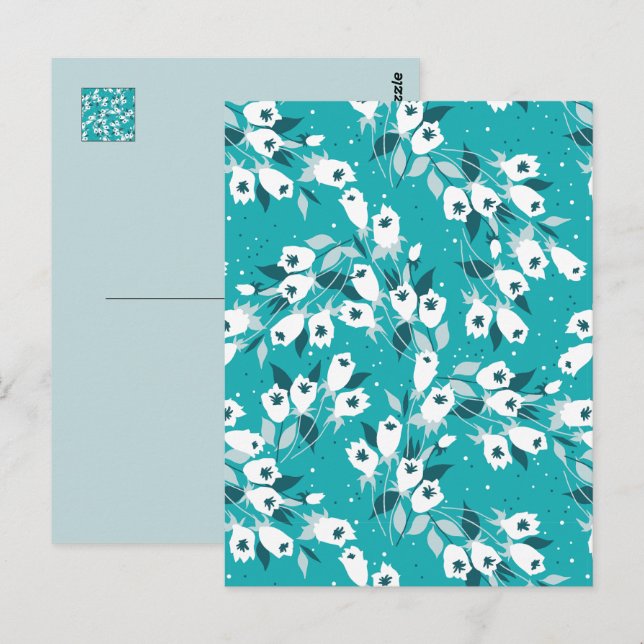 Cartão Postal Elegante Tulip Flower Pattern Botanical Art Design (Frente/Verso)