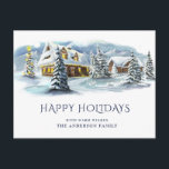 Cartão Postal Elegante Winter Country Land Christmas Saudação<br><div class="desc">Elegante Winter Country Land Christmas — Cartão-postal de boas-vindas.</div>