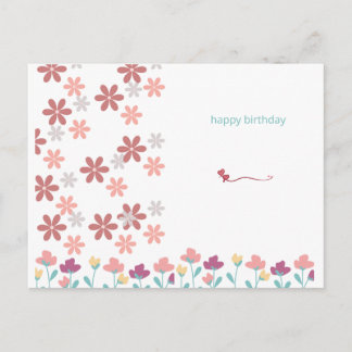 Cartão Postal Elegantes Briefpapier mit Kirschblüten und Herzen
