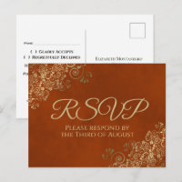 Elegantes Enfeites Dourados em Laranja Ferrugem pa