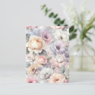 Cartão Postal Elegantes Flores de Rosa