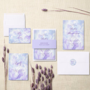 Cartão Postal Elegantes Flores Lilás Roxo Claro Casamento