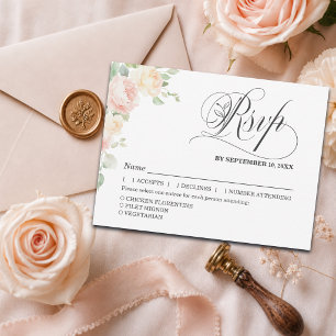 Cartão Postal Elegantes Rosas Cor-de-Rosa Suave para Casamento R