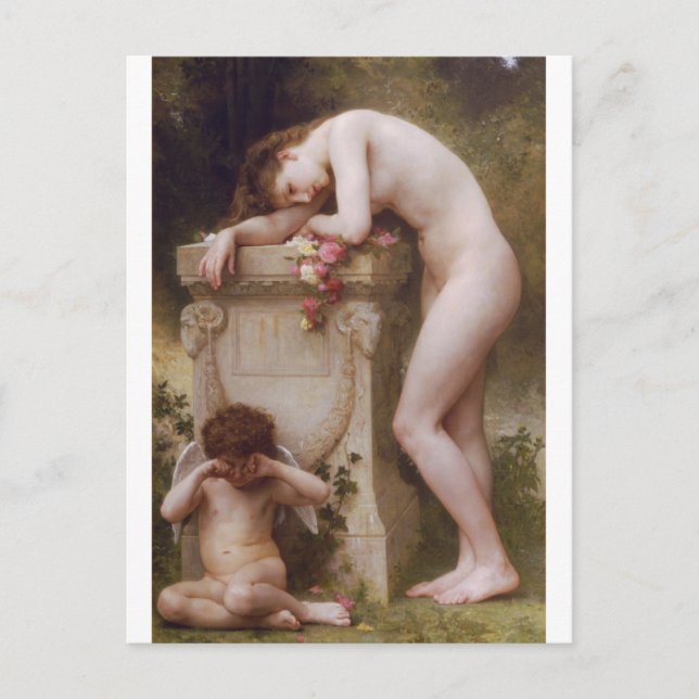 Cartão Postal Elegy por William-Adolphe Bouguereau (Frente)