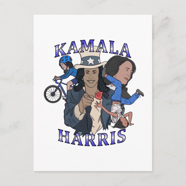 Cartão Postal Eleição de Estilo de Rap Bootleg Kamala Harris (Frente)