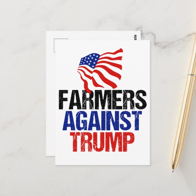 Cartão Postal Eleições 2024 Para Os Agricultores Contra O Trump (Frente/Verso In Situ)