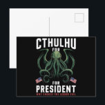 Cartão Postal Eleições Engraçadas de 2024 Cthulhu para President<br><div class="desc">Eleições Engraçadas de 2024 Cthulhu para Presidente</div>
