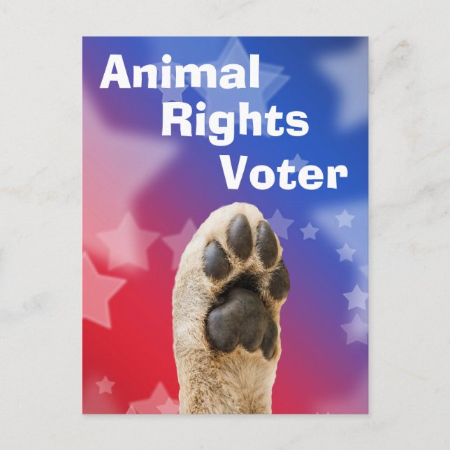 Cartão Postal Eleitor dos Direitos dos Animais (Frente)