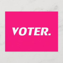 Cartão Postal "Eleitor" rosa-quente, magenta, fúcsia, branco