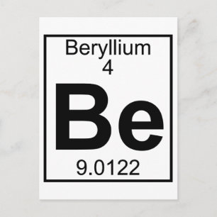 Cartão Postal Elemento 004 - Be - Beryllium (Cheio)