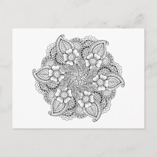 Cartão Postal Elemento redondo inspirado