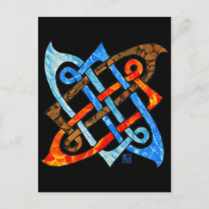 Cartão Postal Elementos celtas pagãos da água do fogo do ar da