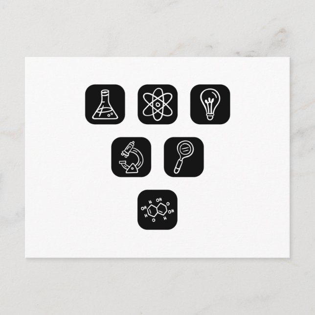 Cartão Postal Elementos da ciência (Frente)
