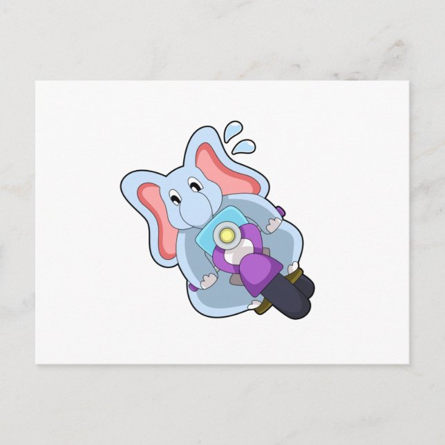 Cartão Postal Elephant as Biker with Motorcycle.PNG (Frente)