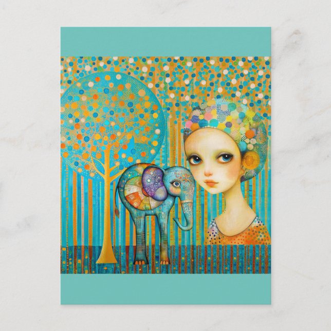 Cartão Postal Elephant Charm (Frente)