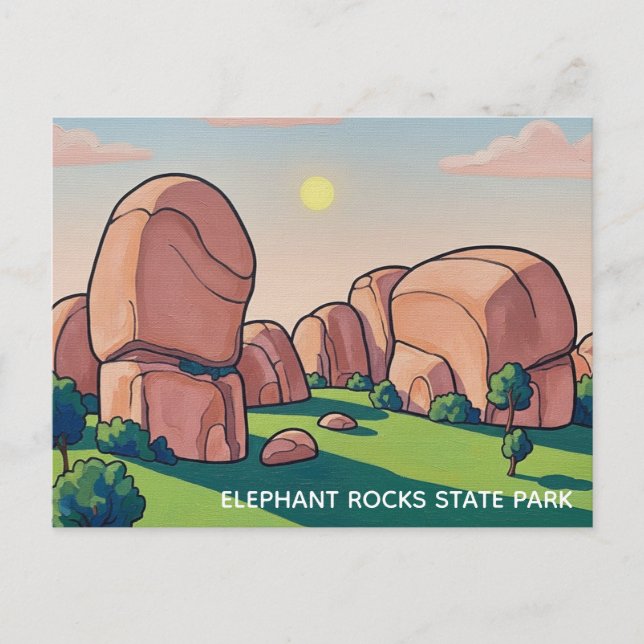Cartão Postal Elephant Rocks State Park Missouri Travel (Frente)