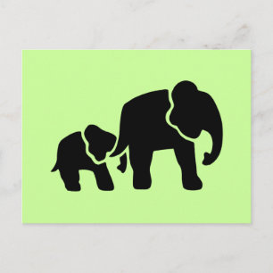 Cartão Postal Elephant Vintage Wood Engraving