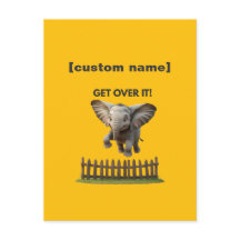 Elephant Voador de Texto ou Nome Personalizado