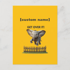 Cartão Postal Elephant Voador de Texto ou Nome Personalizado