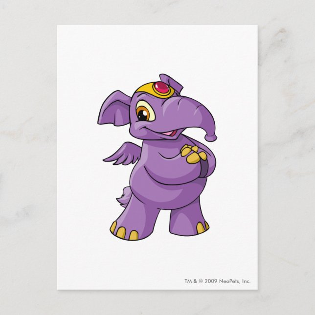 Cartão Postal Elephante Purple (Frente)