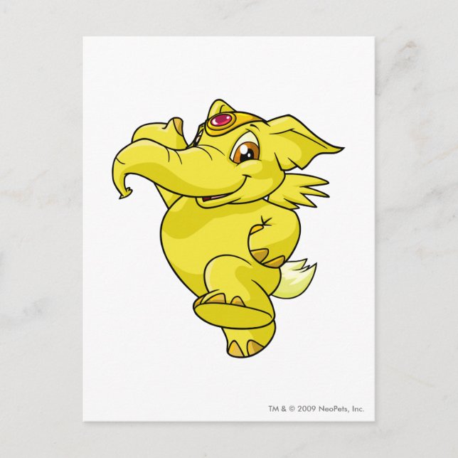 Cartão Postal Elephante Yellow (Frente)