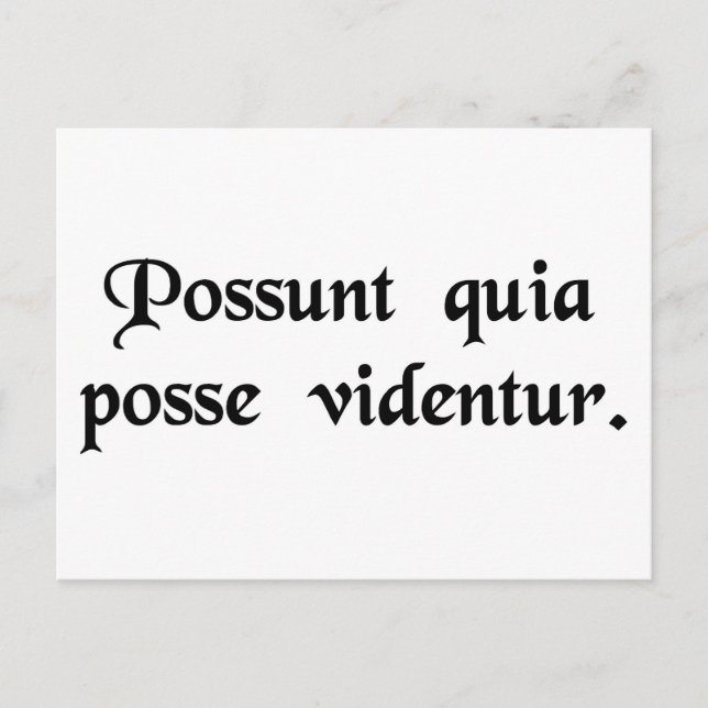 Cartão Postal Eles podem porque pensam que podem. (Frente)