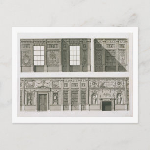 Cartão Postal Elevação da Biblioteca em Syon House, c.1760-69