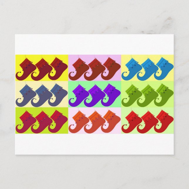 Cartão Postal Elf Calçado Pop Art (Frente)