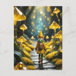 Cartão Postal Elf de Cristal Amarelo