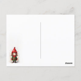 Cartão Postal Elf de Natal design Cute