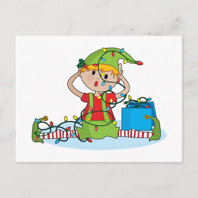 Cartão Postal Elf Lights (Frente)