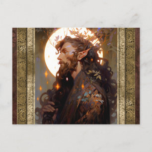 Cartão Postal Elf Man Fantasy Art
