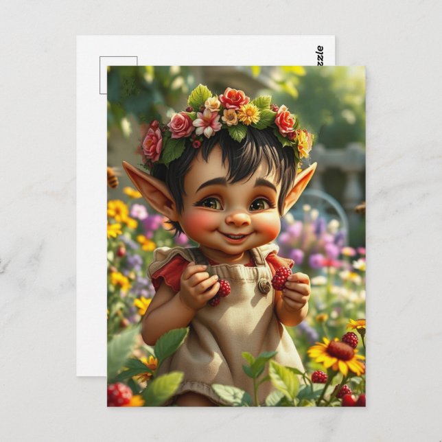 Cartão Postal Elf Strawberry (Frente/Verso)