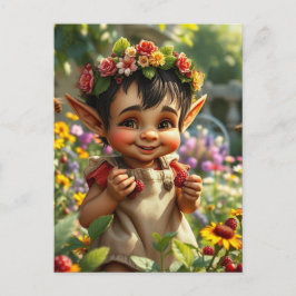 Cartão Postal Elf Strawberry