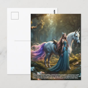 Cartão Postal Elf Unicorn