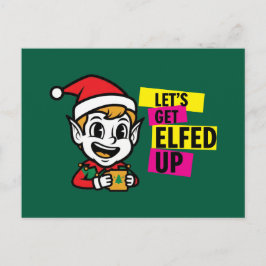 Cartão Postal Elfo de Natal Divertido