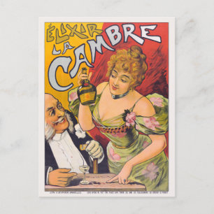 Cartão Postal Élixir La Cambre Poster vintage cerca de 1900