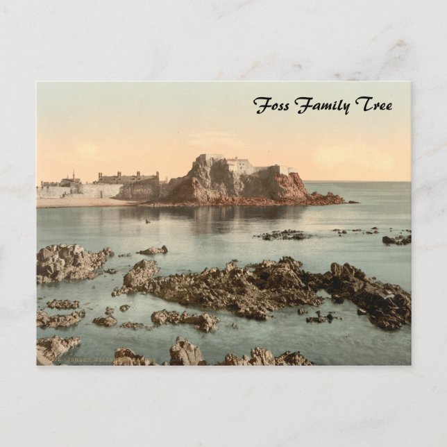 Cartão Postal Elizabeth Castle, Rua Heliers, Jersey, Inglaterra (Frente)