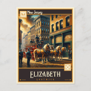 Cartão Postal Elizabeth, Nova Jérsei Antigo