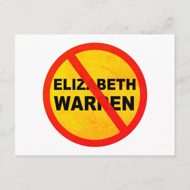 Cartão Postal Elizabeth Warren Para Presidente Anti-Popular (Frente)